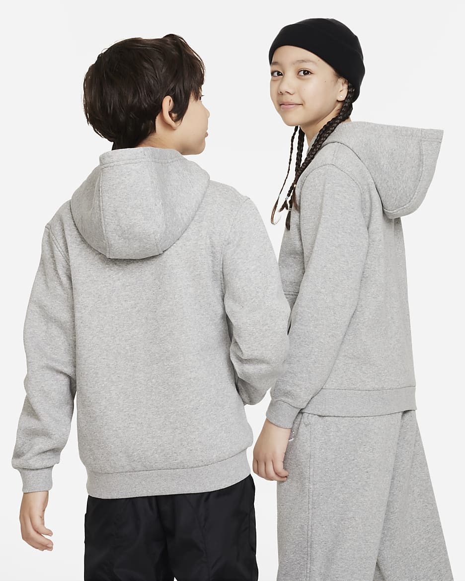 Grey nike hoodie kids online